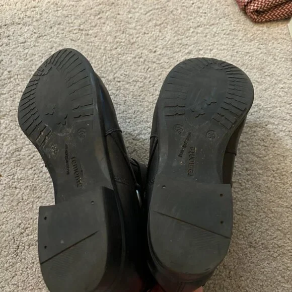 Remonte Black Leather Ankle Boots sz 39 - Picture 2 of 8